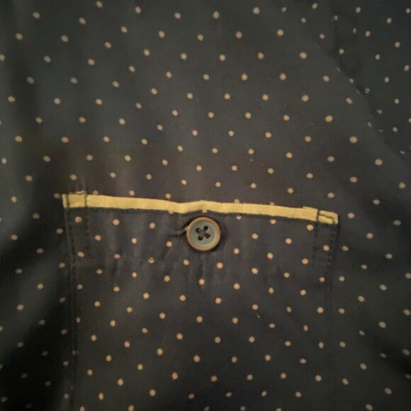 CraftFlow Button Up boys dress Long Sleeve Black Dots front Pockets Cotton size7 - Picture 9 of 14